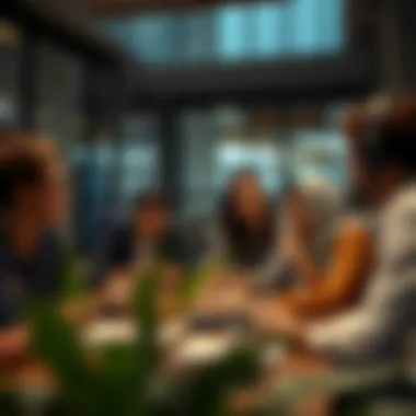 Students engaging in a collaborative learning environment