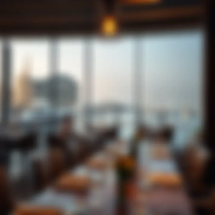 Dining experience with waterfront view at a Marina hotel