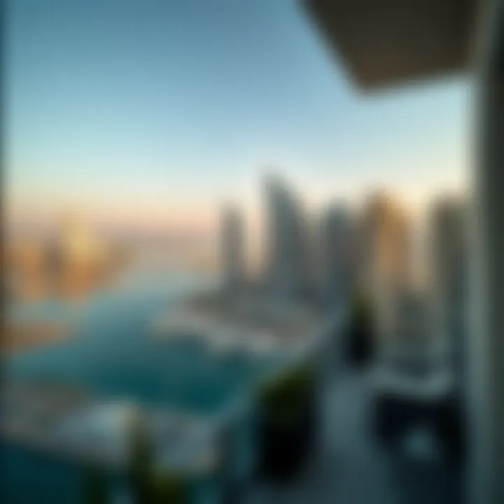 Stunning view from a hotel balcony overlooking Dubai Marina