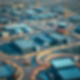 Aerial view of Jebel Ali Industrial Area 3 showcasing vast industrial facilities