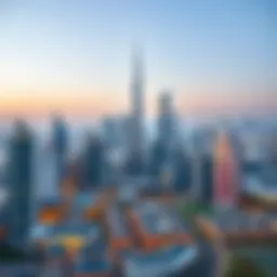 Panoramic view of Dubai skyline with modern architecture