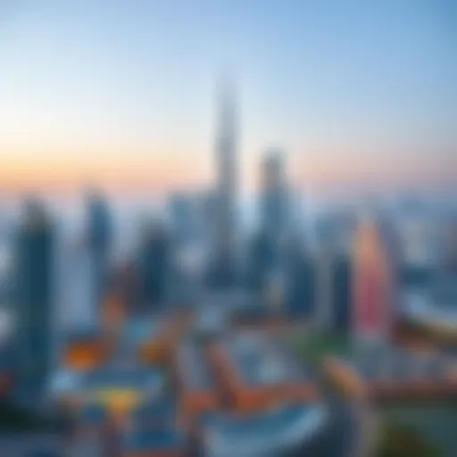 Panoramic view of Dubai skyline with modern architecture