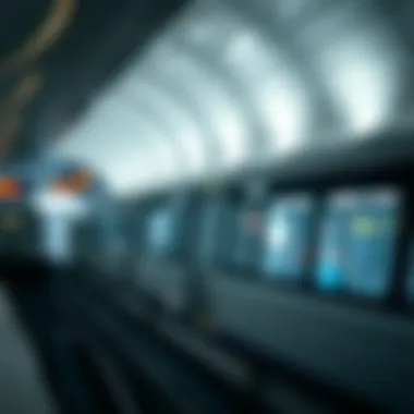 Close-up of a specific metro station in Dubai