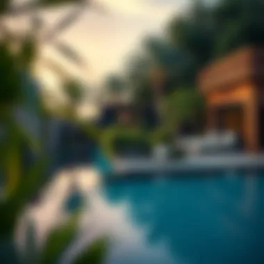 Stunning view of a private pool with luxurious surroundings