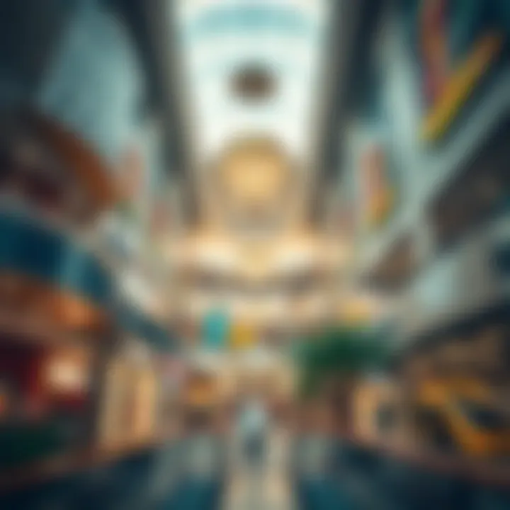 Interior of a vibrant mall in Khalifa City