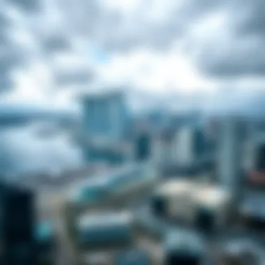 Panoramic Skyline View from Marina Blue Building Eight Panoramic skyline view from the Marina Blue Building Eight