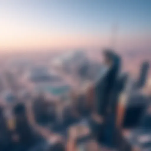 Aerial view of Dubai skyline and surrounding areas