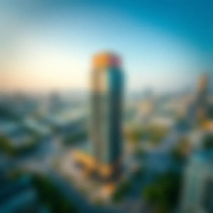 Aerial view of the Nesto Building and surrounding area