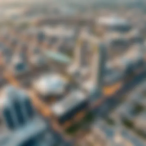 Aerial view of مجمع عود المطينه showcasing its modern architecture