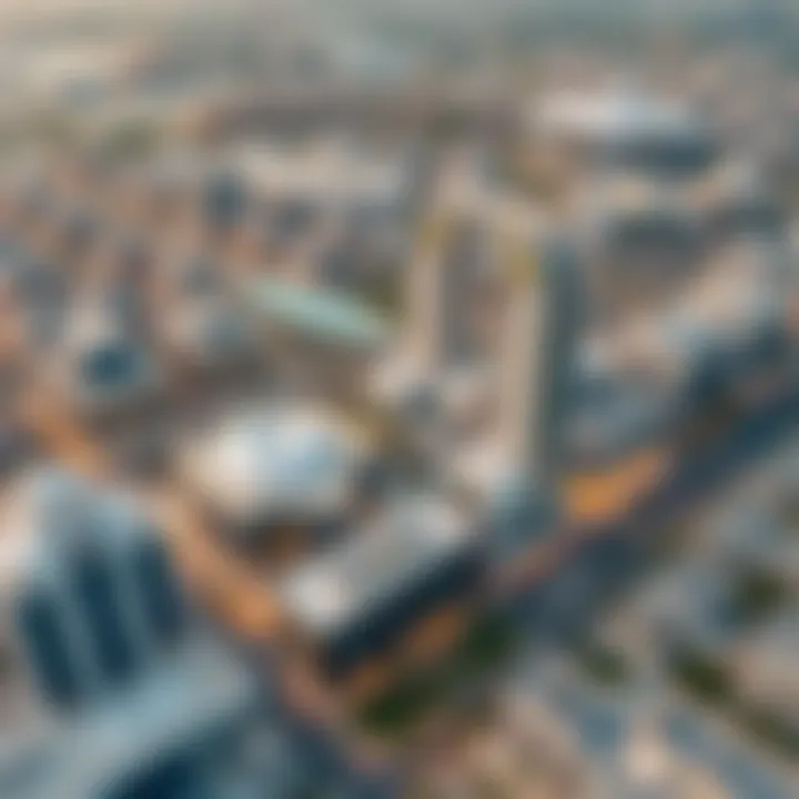 Aerial view of مجمع عود المطينه showcasing its modern architecture
