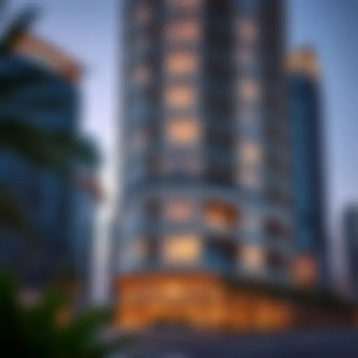 Stunning exterior view of Palladium Tower showcasing its architectural elegance