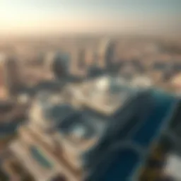 Aerial view of برودكشن سيتي showcasing its architectural innovation