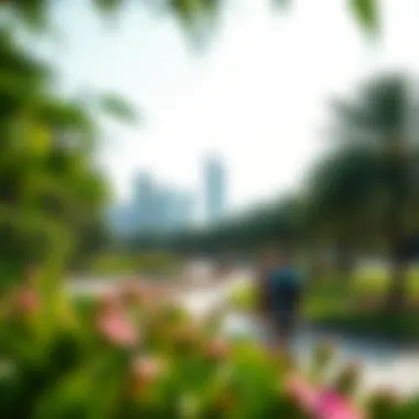 Visitors enjoying tranquil park surroundings