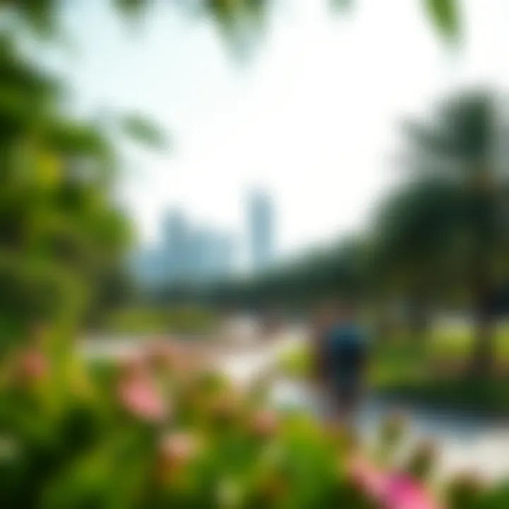 Visitors enjoying tranquil park surroundings