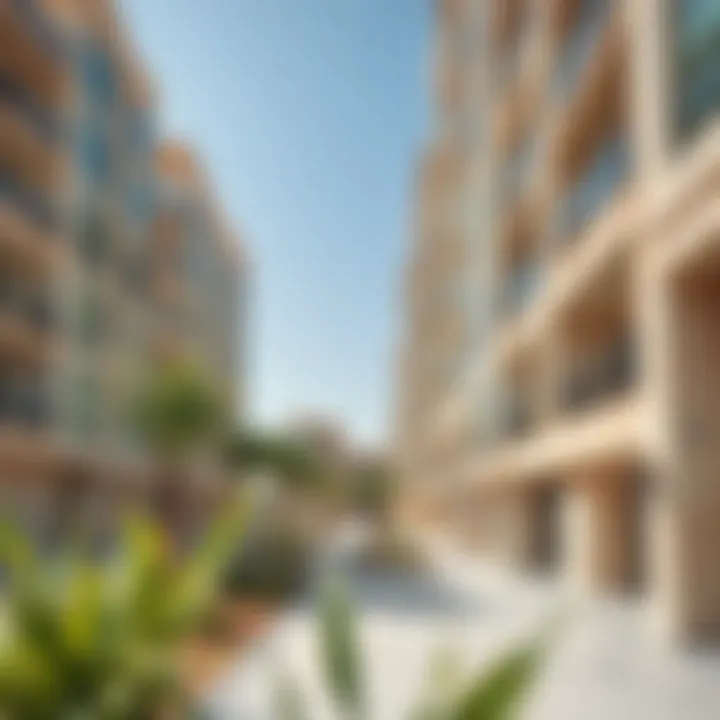 A scenic view of Al Quoz 3 showcasing modern rental apartments