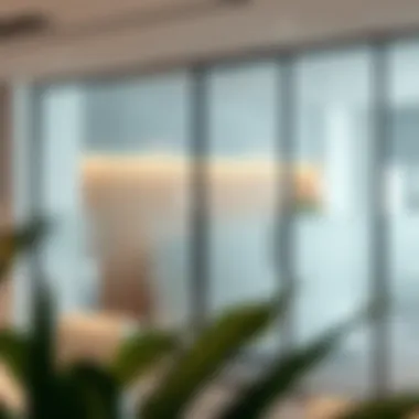 Contemporary glass partition in a modern office