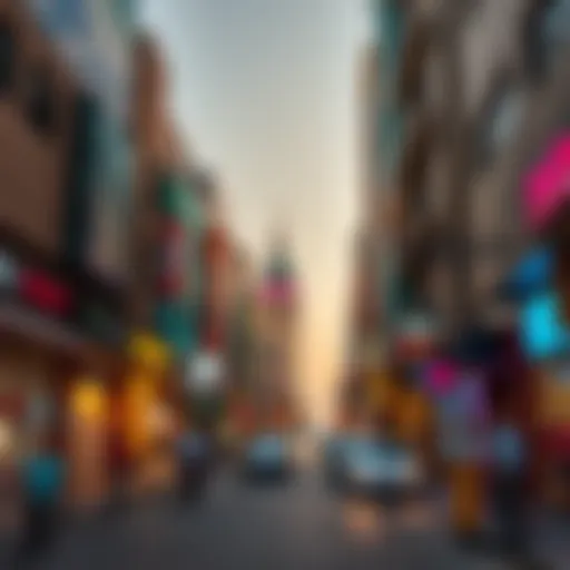 Vibrant street life along Sharq Al Wahda