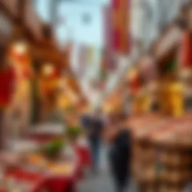 Vibrant Market Scene in Dubai A vibrant market scene in Dubai filled with colorful goods and local crafts, capturing the essence of summer shopping.