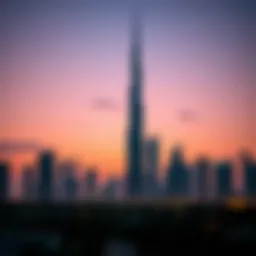 A breathtaking view of the tallest building in the UAE against a twilight sky