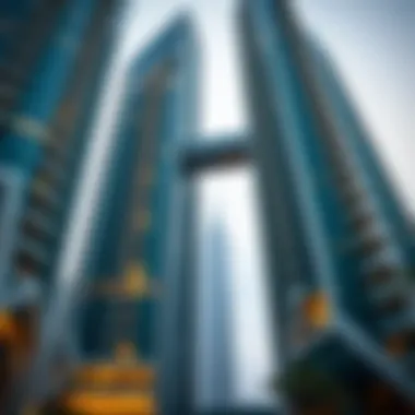 Architectural details highlighting the design of the 14 Tower