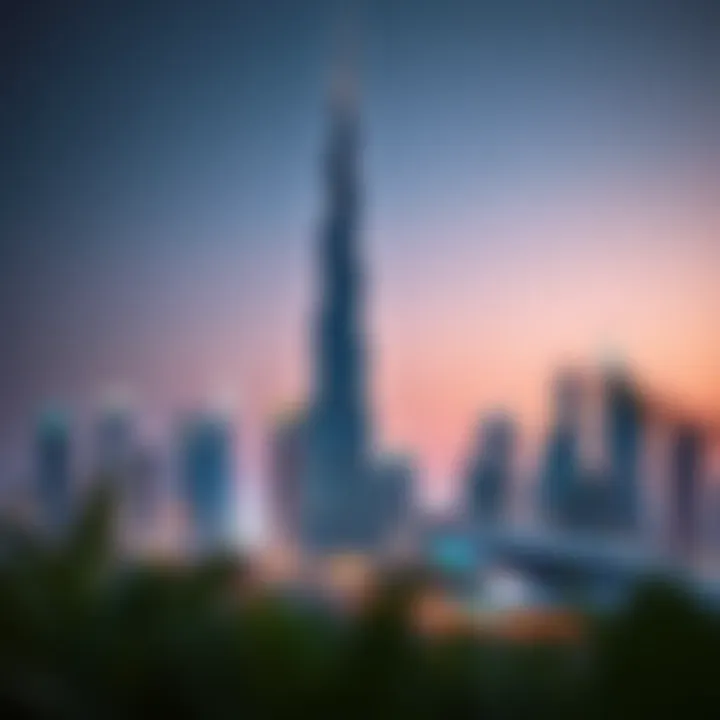 Stunning view of the 14 Tower against the Dubai skyline