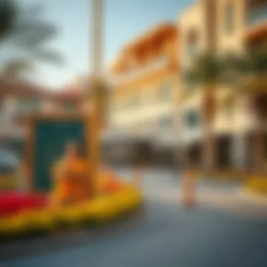 A vibrant neighborhood with diverse amenities in Dubai