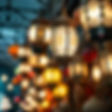 Handcrafted Lanterns in the Souk A bustling souk filled with traditional lanterns and handicrafts