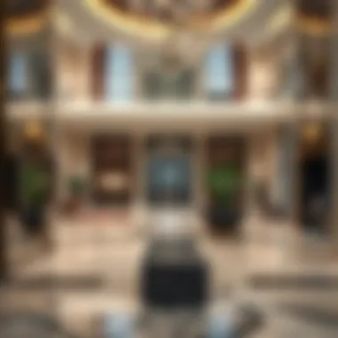 Luxurious interior design of the Grand Hyatt Dubai lobby, exuding elegance.