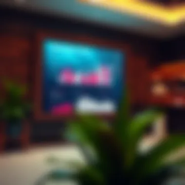 Market trends and statistics displayed on a digital screen