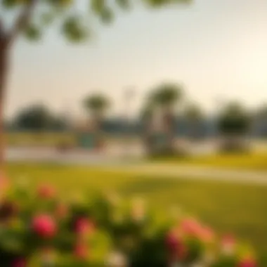 A vibrant local park in the Meadows, showcasing recreational areas for families