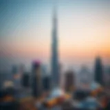 The Burj Khalifa towering above the city skyline