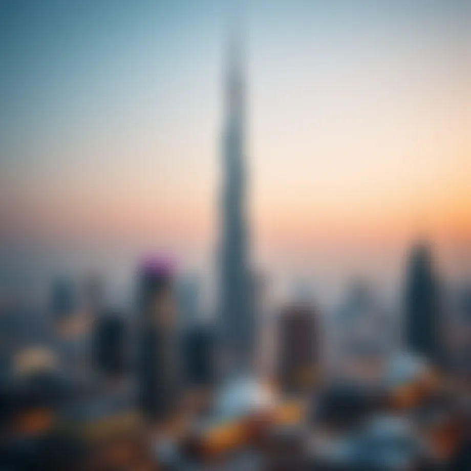 The Burj Khalifa towering above the city skyline