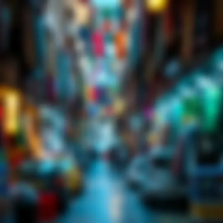 The vibrant souks filled with colors and textiles