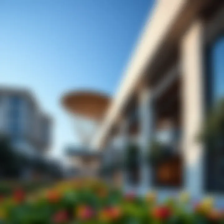 A modern architectural perspective of The Orchard Place highlighting its unique structures
