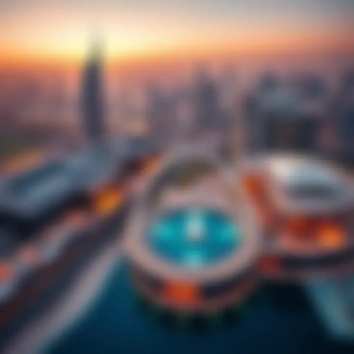 Aerial view of Dubai skyline showcasing luxury real estate