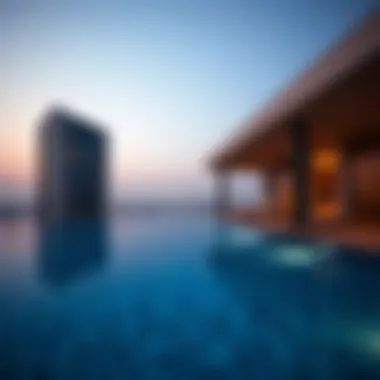 Architectural details of the highest infinity pool