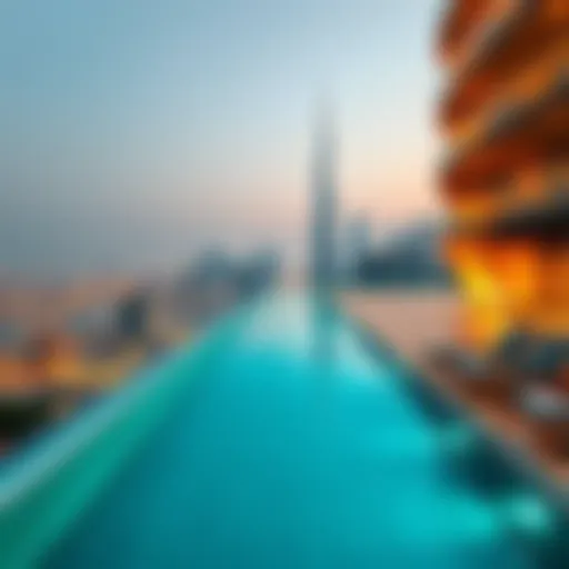 A breathtaking view of Dubai's skyline from the infinity pool