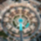 Aerial View of قرية الجميرا الدائرية Aerial view of the circular layout of قرية الجميرا الدائرية