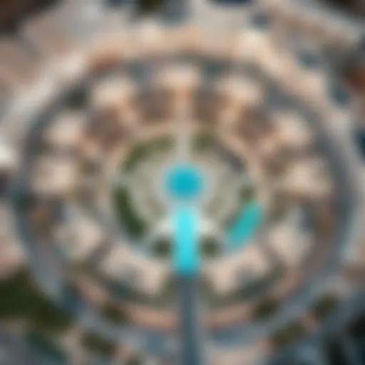 Aerial View of قرية الجميرا الدائرية Aerial view of the circular layout of قرية الجميرا الدائرية