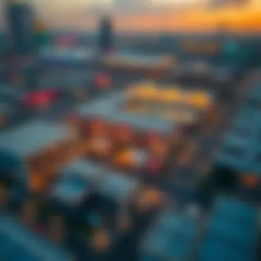 Aerial view of Dubai's real estate market with warehouses highlighted