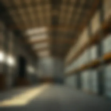 Interior layout of a warehouse suitable for various uses