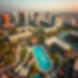 Aerial view of Wasl Park showcasing its vibrant green spaces