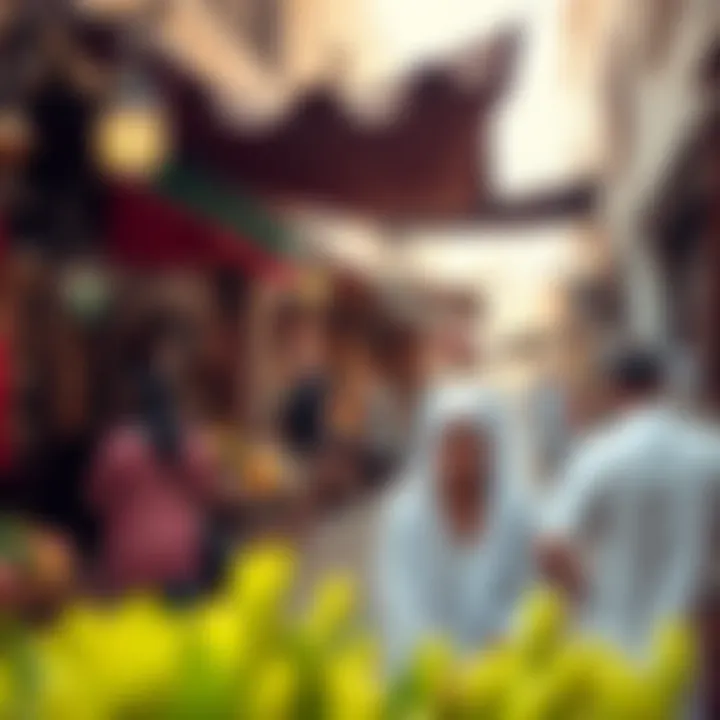 Vibrant souk bustling with local culture and commerce