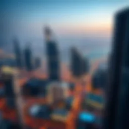Aerial view showcasing Future Tower Four amidst Dubai's skyline