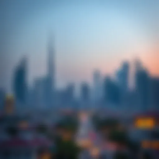 Visual representation of Dubai's skyline with real estate properties