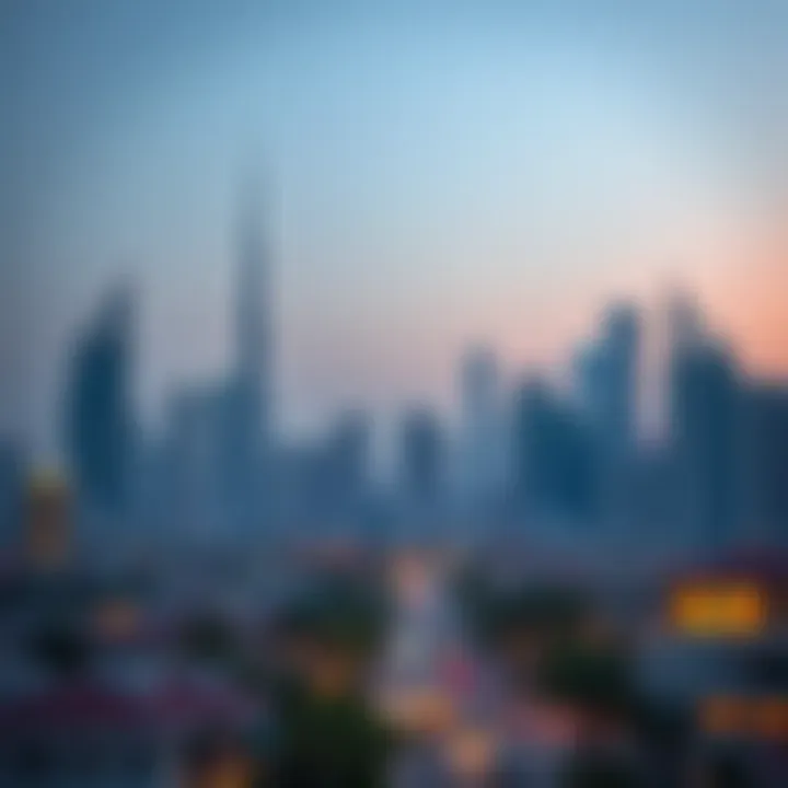 Visual representation of Dubai's skyline with real estate properties