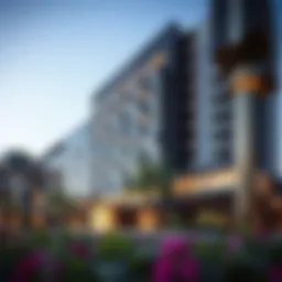 Exterior view of Hyatt Regency Dubai Healthcare City showcasing modern architecture