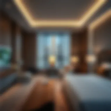 Interior of a luxurious guest room at Hyatt Regency Dubai Healthcare City