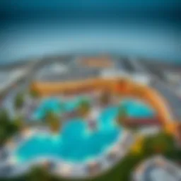 Aerial view of the luxurious resort in Dubai