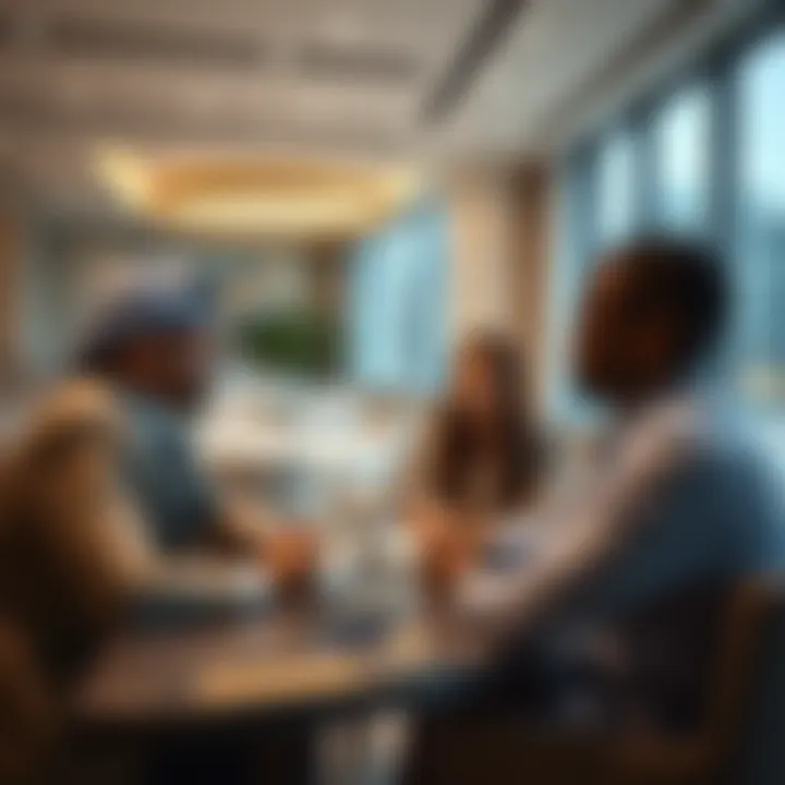 Real estate professionals discussing property investment strategies